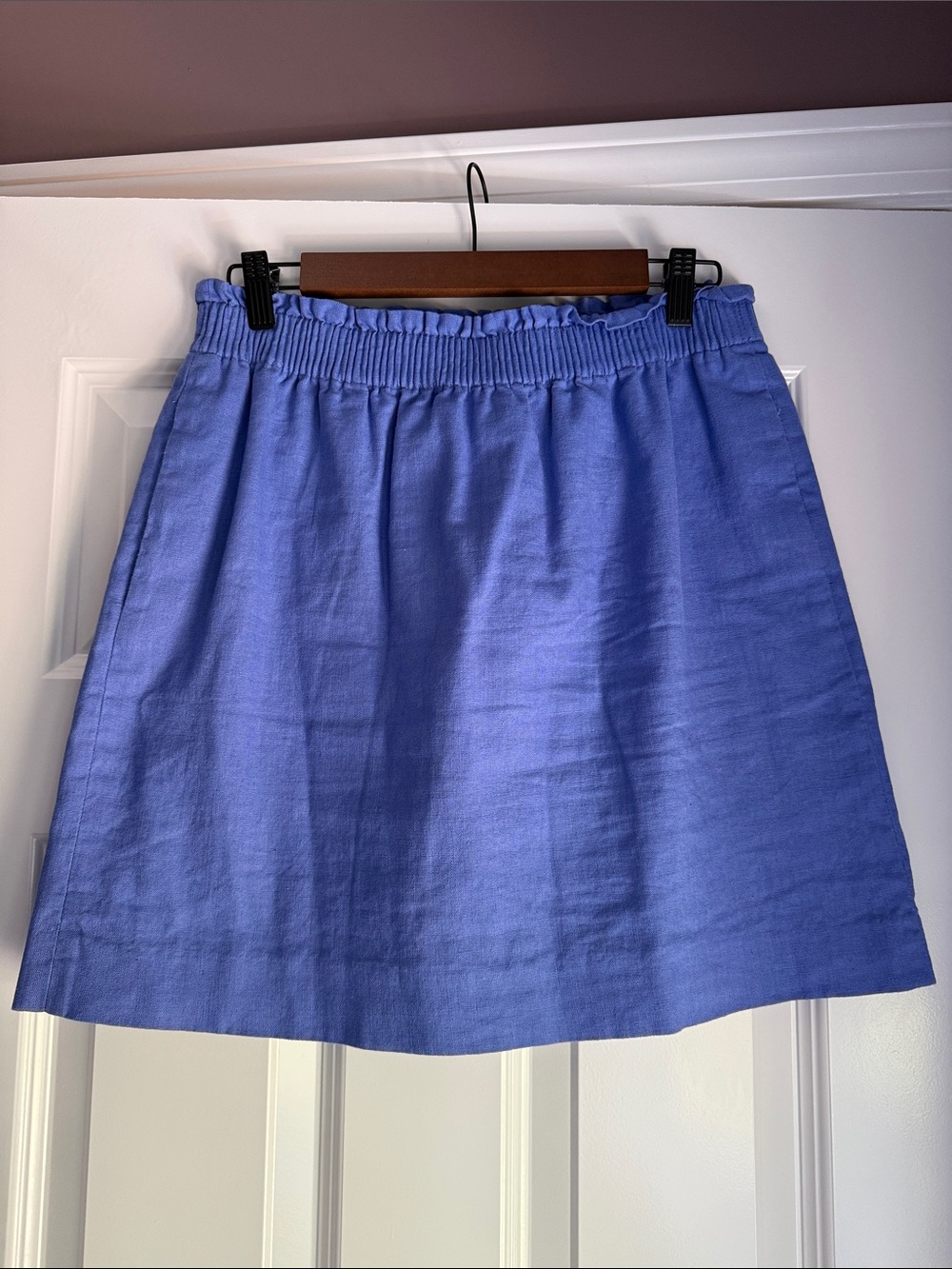 J. Crew Periwinkle Elastic-Waist A-Line Skirt